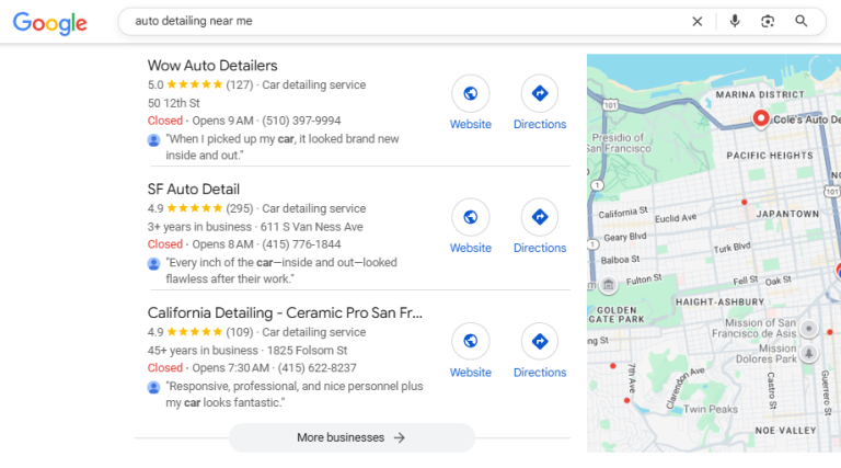 car detailing seo services
