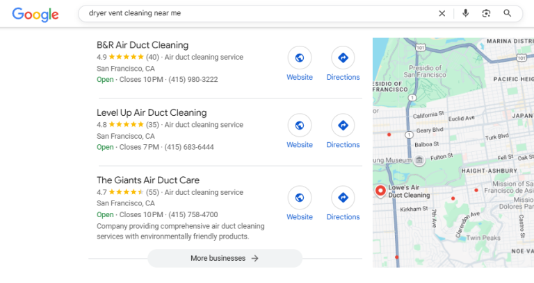 dryer vent cleaning SEO company