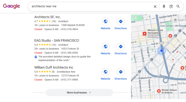 marketing services for architects